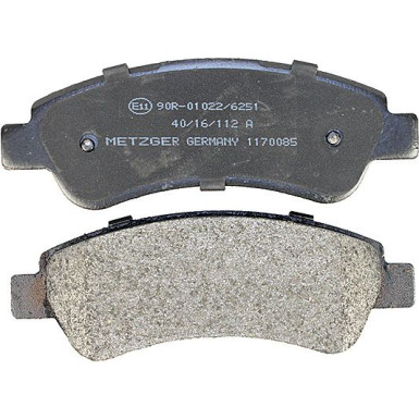 Metzger | Bremsbelagsatz, Scheibenbremse | 1170085
