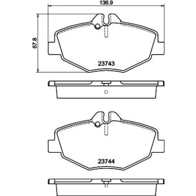 8DB 355 018-731 Bremsbelagsatz, Scheibenbremse