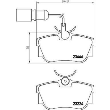 Hella | Bremsbelagsatz, Scheibenbremse | 8DB 355 018-571