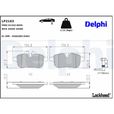 LP2163 Bremsbelagsatz, Scheibenbremse