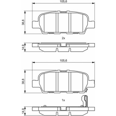 BOSCH Bremsbelagsatz, Scheibenbremse 0 986 494 857