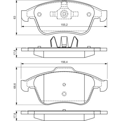 0 986 494 556 Bremsbelagsatz, Scheibenbremse