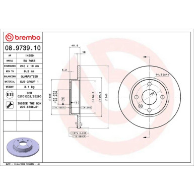 Brembo Bremsscheibe PRIME LINE 08.9739.10