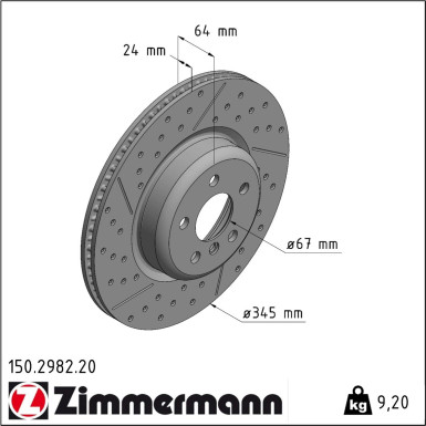 Zimmermann Bremsscheibe Coat Z 150.2982.20