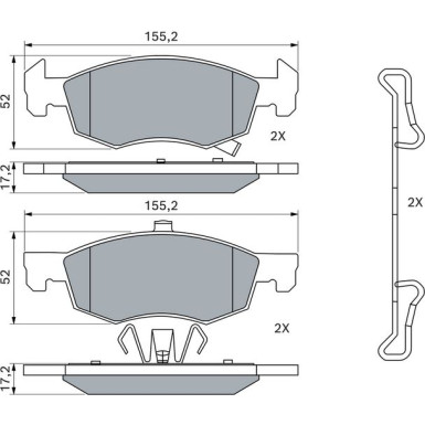 0 986 494 824 Bremsbelagsatz, Scheibenbremse
