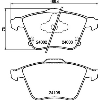 Hella | Bremsbelagsatz, Scheibenbremse | 8DB 355 011-051