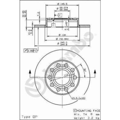08.9136.11 Bremsscheibe PRIME LINE - UV Coated 08.9136.11 Bremsscheibe PRIME LINE - UV Coated