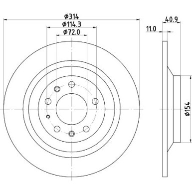 Hella | Bremsscheibe | 8DD 355 114-501
