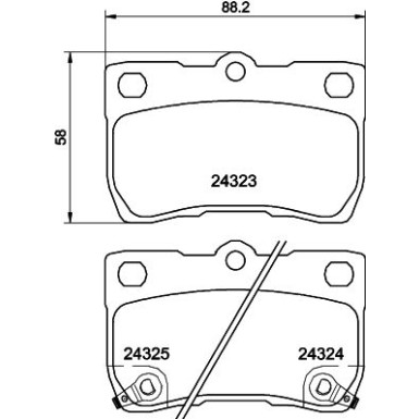 Hella | Bremsbelagsatz, Scheibenbremse | 8DB 355 006-971