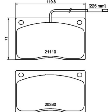 Hella | Bremsbelagsatz, Scheibenbremse | 8DB 355 005-931