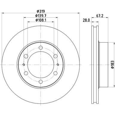 Hella | Bremsscheibe | 8DD 355 117-261