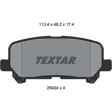 Textar | Bremsbelagsatz, Scheibenbremse | 2543403