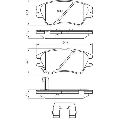 BOSCH Bremsbelagsatz, Scheibenbremse 0 986 494 630