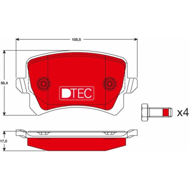 GDB1763DTE Bremsbelagsatz, Scheibenbremse DTEC COTEC