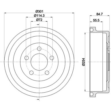 Hella | Bremstrommel | 8DT 355 302-571