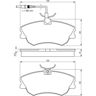 BOSCH Bremsbelagsatz, Scheibenbremse 0 986 424 451