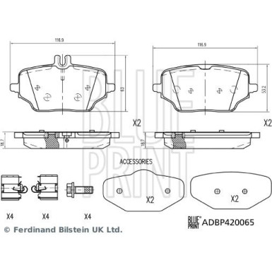 ADBP420065 Bremsbelagsatz, Scheibenbremse