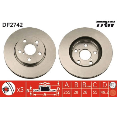 TRW | Bremsscheibe | DF2742