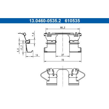 13.0460-0535.2 Zubehörsatz, Scheibenbremsbelag