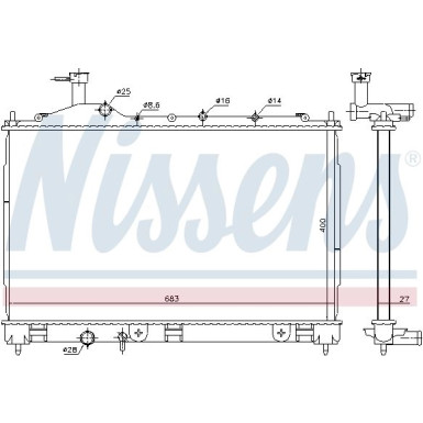 Nissens | Kühler, Motorkühlung | 628987