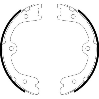Hella | Bremsbackensatz, Feststellbremse | 8DA 355 050-851