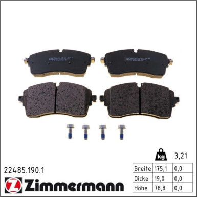 Zimmermann Bremsbelagsatz, Scheibenbremse 22485.190.1