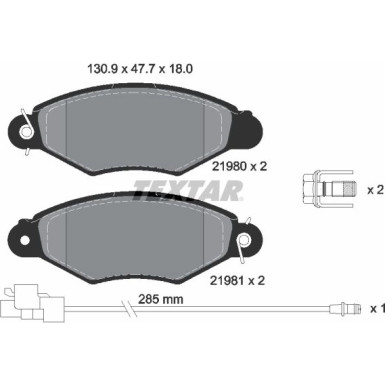 Textar Bremsbelagsatz, Scheibenbremse Q+ 2198009