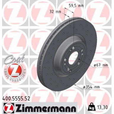 Zimmermann | Bremsscheibe | 400.5555.52