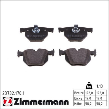 Zimmermann Bremsbelagsatz, Scheibenbremse 23732.170.1