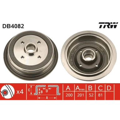 TRW | Bremstrommel | DB4082