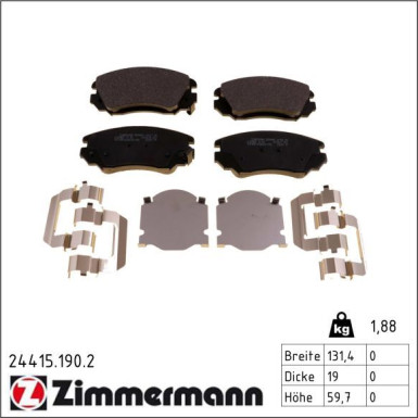 Zimmermann Bremsbelagsatz, Scheibenbremse 24415.190.2