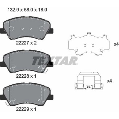 2222701 Bremsbelagsatz, Scheibenbremse Q+