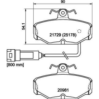 Hella | Bremsbelagsatz, Scheibenbremse | 8DB 355 017-631