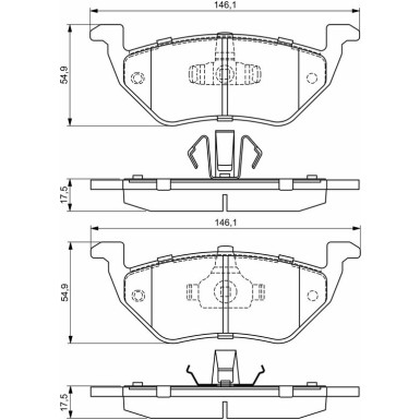 BOSCH Bremsbelagsatz, Scheibenbremse 0 986 494 683