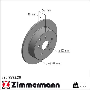 Zimmermann Bremsscheibe Coat Z 590.2593.20 Zimmermann Bremsscheibe Coat Z 590.2593.20