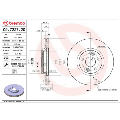 Brembo | Bremsscheibe | 09.7227.20