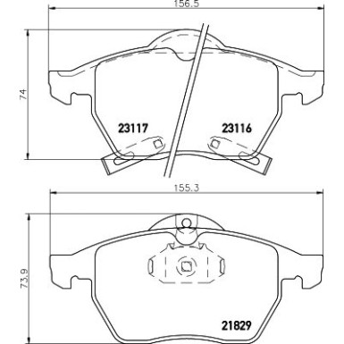 Hella | Bremsbelagsatz, Scheibenbremse | 8DB 355 008-041
