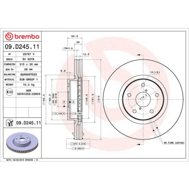 Brembo | Bremsscheibe | 09.D245.11