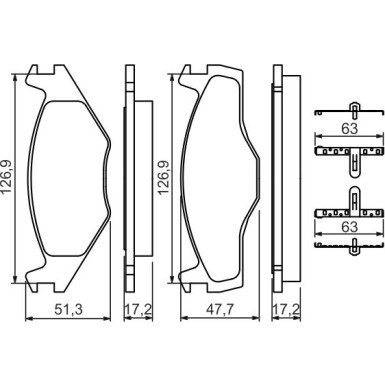 0 986 494 057 Bremsbelagsatz, Scheibenbremse