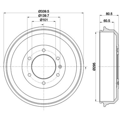 8DT 355 302-961 Bremstrommel