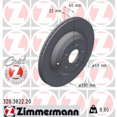 Zimmermann | Bremsscheibe | 320.3822.20