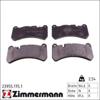 Zimmermann Bremsbelagsatz, Scheibenbremse 23955.175.1