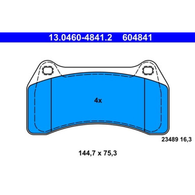 13.0460-4841.2 Bremsbelagsatz, Scheibenbremse