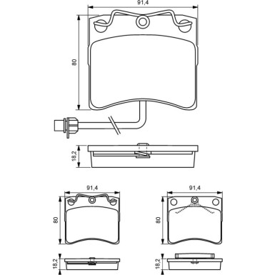 BOSCH Bremsbelagsatz, Scheibenbremse 0 986 494 041
