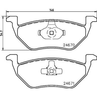 Hella | Bremsbelagsatz, Scheibenbremse | 8DB 355 014-951