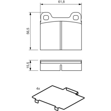 BOSCH Bremsbelagsatz, Scheibenbremse 0 986 466 302
