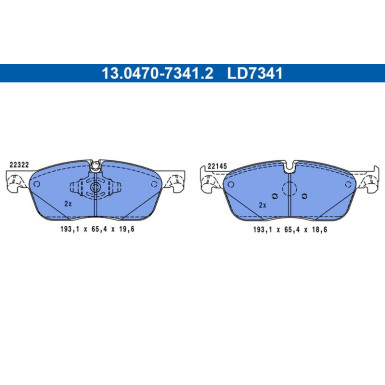 13.0470-7341.2 Bremsbelagsatz, Scheibenbremse ATE Ceramic