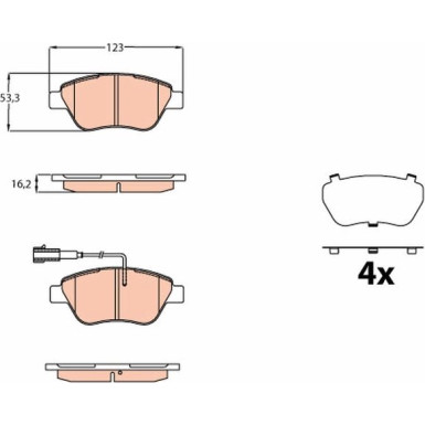 GDB2164 Bremsbelagsatz, Scheibenbremse