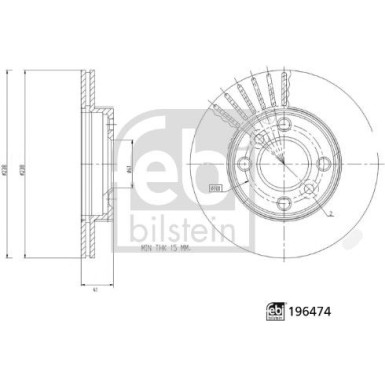 febi bilstein | Bremsscheibe | 196474