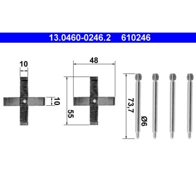 13.0460-0246.2 Zubehörsatz, Scheibenbremsbelag
